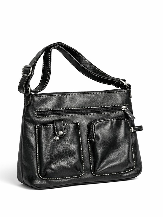 Relic Handbags - relic faux black leather crossbody purse